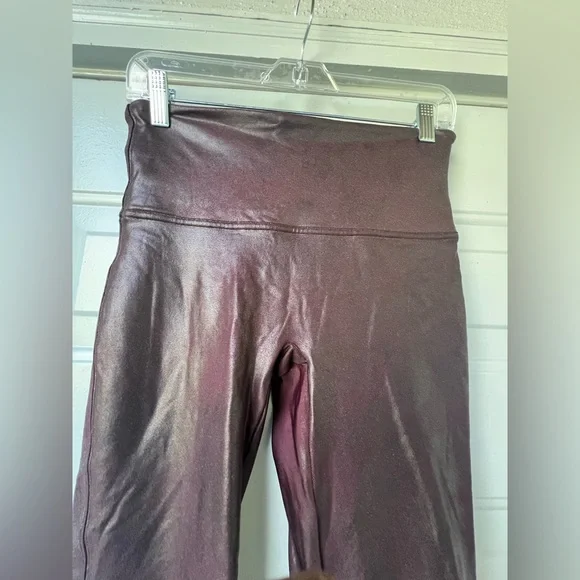 SPANX Mahogany burgundy Faux Leather Leggings Size Large